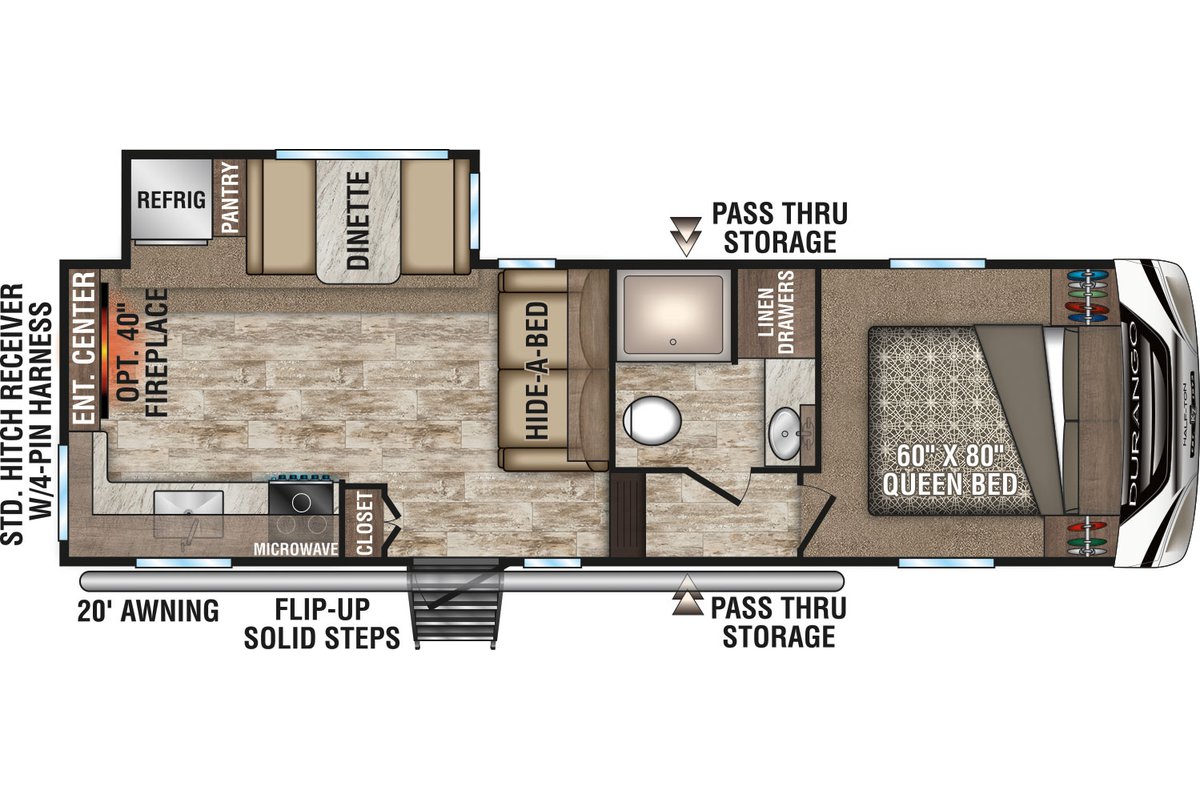 2020 Durango Half-Ton D250RES floorplan image